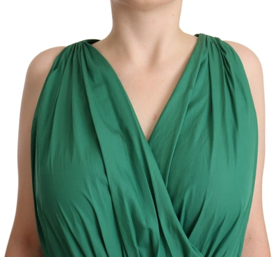Shop Dolce & Gabbana Elegant Deep Green Sleeveless A-line Women's Dress