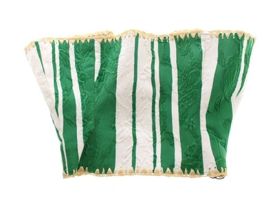 Shop Dolce & Gabbana Enchanting Woven Raffia Corset Women's Belt In Green