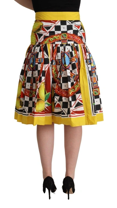 Shop Dolce & Gabbana Vibrant Carretto Pleated A-line Midi Women's Skirt In Multicolor