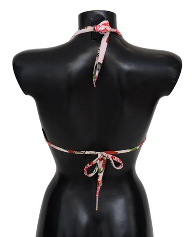 Shop Dolce & Gabbana Floral Bliss Elastic Bikini Women's Top In Multicolor
