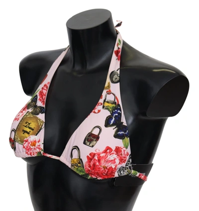 Shop Dolce & Gabbana Floral Bliss Elastic Bikini Women's Top In Multicolor