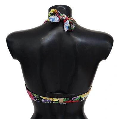 Shop Dolce & Gabbana Floral Elegance High-end Bikini Women's Top In Multicolor