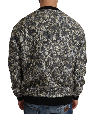 Shop Dolce & Gabbana Samba Jacquard Palm Crewneck Men's Sweater In Multicolor