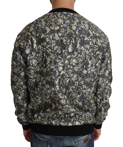 Dolce & Gabbana Samba Jacquard Palm Crewneck Men's Sweater In Multicolor