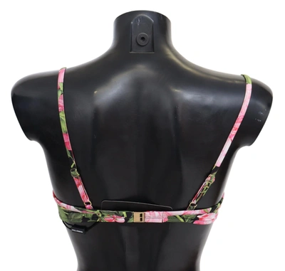 Shop Dolce & Gabbana Elegant Pink Floral Bikini Women's Top