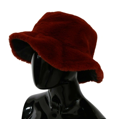 Shop Dolce & Gabbana Elegant Red Bucket Cap With Logo Women's Detailing
