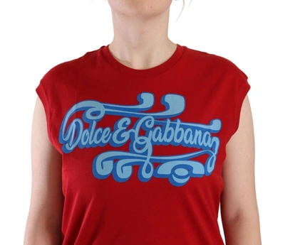 Shop Dolce & Gabbana Elegant Sleeveless Crew Neck Tank Women's Top In Red