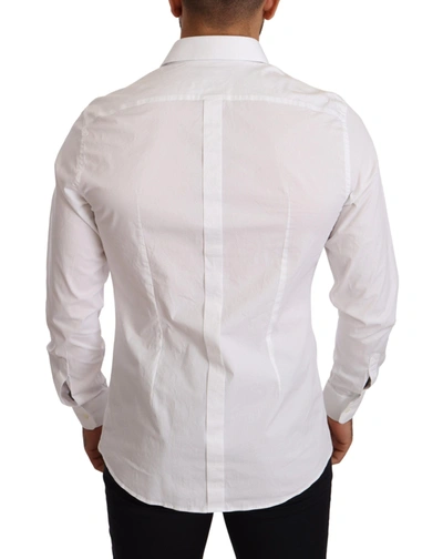 Shop Dolce & Gabbana Elegant Slim Fit White Dress Men's Shirt