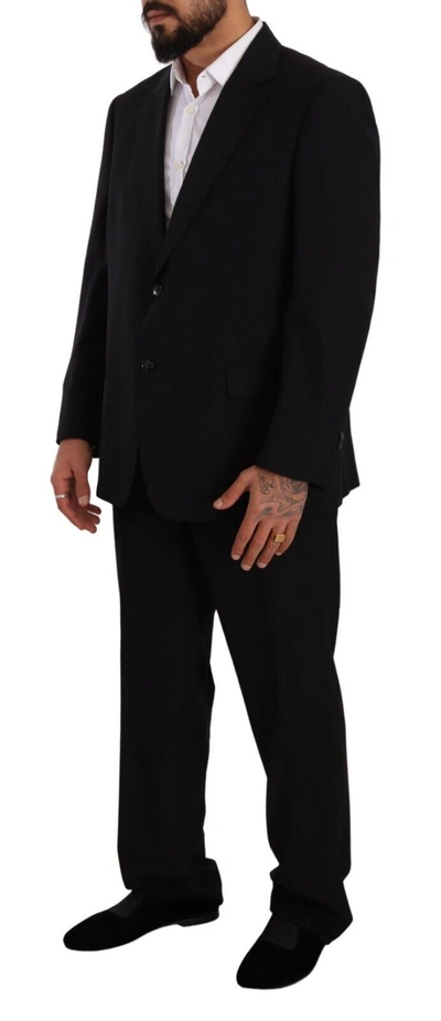 Domenico Tagliente Doico Tagliente Gray Polyester Single Breasted Formal Suit In Black