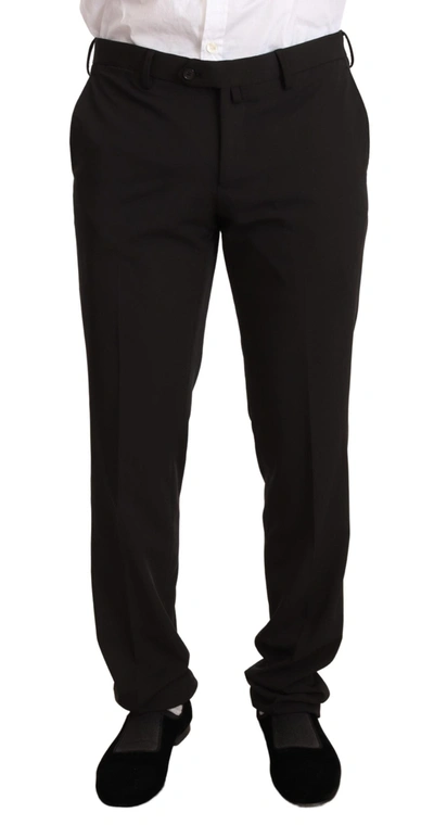 Domenico Tagliente Black Polyester Slim 2 Piece Set Tagliente Suit In Black