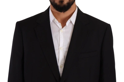 Domenico Tagliente Doico Tagliente Gray Polyester Single Breasted Formal Suit In Black