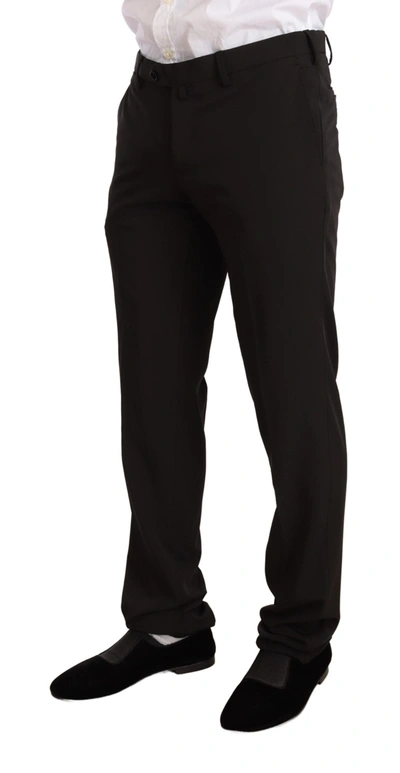 Domenico Tagliente Black Polyester Slim 2 Piece Set Tagliente Suit In Black