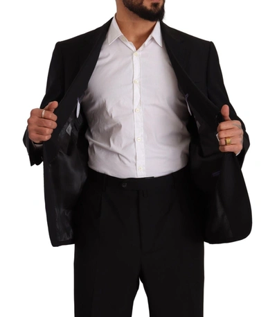 Domenico Tagliente Doico Tagliente Gray Polyester Single Breasted Formal Suit In Black