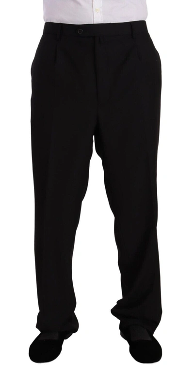 Domenico Tagliente Doico Tagliente Gray Polyester Single Breasted Formal Suit In Black