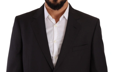 Domenico Tagliente Doico Tagliente Black Polyester Single Breasted Formal Suit In Gray