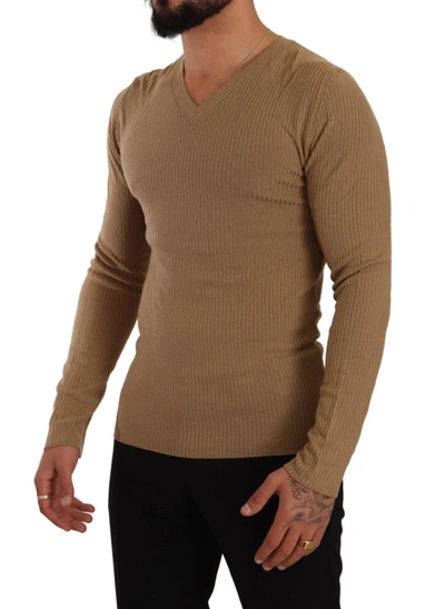 Shop Ermanno Scervino Classic V-neck Wool Sweater In Men's Brown