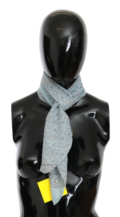 Shop Ermanno Scervino Elegant Silk Bandana Wrap Shawl Men's Scarf In Light Blue