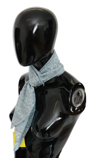 Shop Ermanno Scervino Elegant Silk Bandana Wrap Shawl Men's Scarf In Light Blue