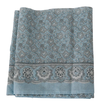 Ermanno Scervino Erno Scervino Light Blue Bandana Wrap Shawl Foulard Scarf In Light Blue