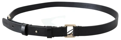 Shop Gianfranco Ferre Gf Ferre Elegant Black Leather Fashion Belt With Gold-tone Women's Buckle