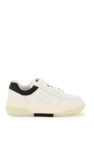 Shop Amiri Stadium Low Leather Sneakers In White