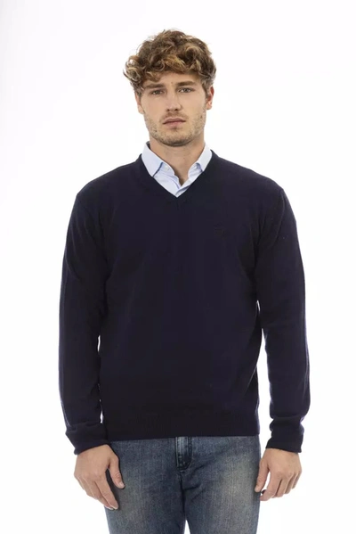 Shop Sergio Tacchini Blue Wool Sweater