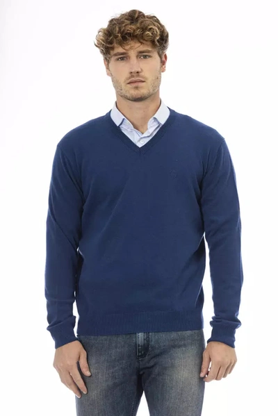 Shop Sergio Tacchini Blue Wool Sweater