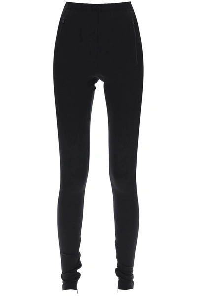 Shop Wardrobe.nyc Leggings With Zipper On The Hem In Black