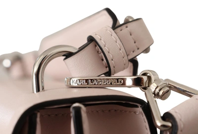 Shop Karl Lagerfeld Mauve Elegance Leather Shoulder Women's Bag In Pink