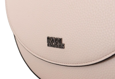 Karl Lagerfeld Light Pink Mauve Leather Shoulder Bag In Pink