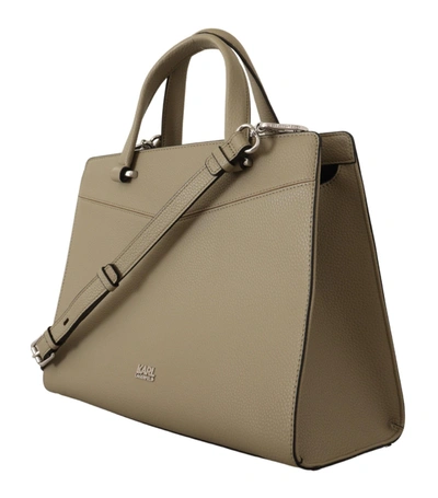 Shop Karl Lagerfeld Sage Green Leather Tote Women's Bag