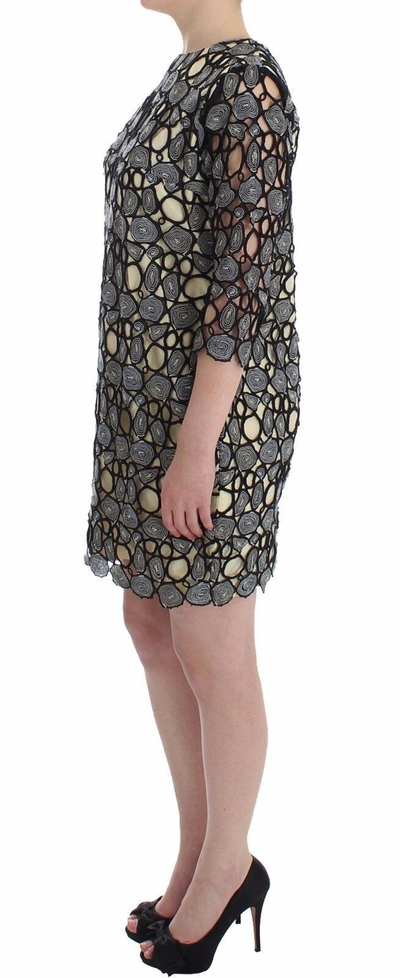 Lanre Da Silva Ajayi Black Cream Sheath Dress Shift Mini Dress In Black