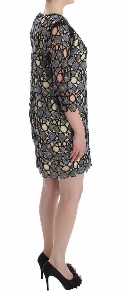 Lanre Da Silva Ajayi Black Cream Sheath Dress Shift Mini Dress In Black