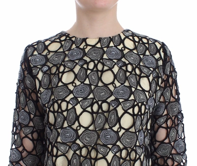 Lanre Da Silva Ajayi Black Cream Sheath Dress Shift Mini Dress In Black