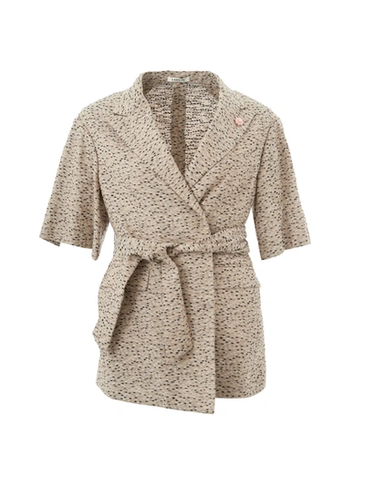 Shop Lardini Elegant Beige Linen Women's Jacket