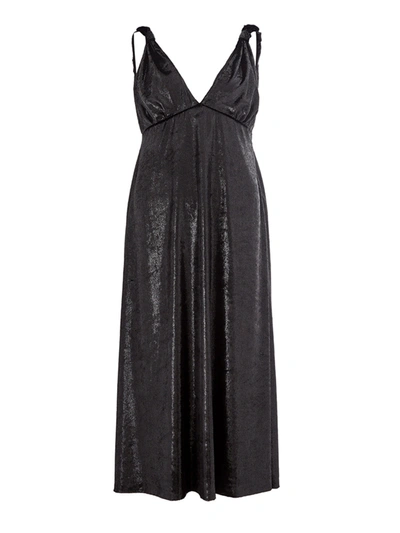 Shop Lardini Elegant Velvet Effect Embellished Women's Dress In Black