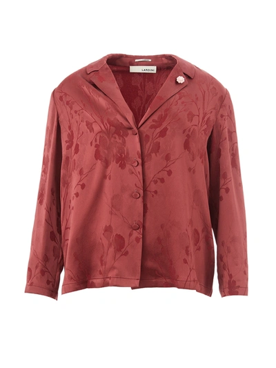 Shop Lardini Elegant Bordeaux Print Buttoned Shirt Women's Top