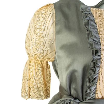 Shop Lardini Elegant Silk Ruffled Top In Women's Grey