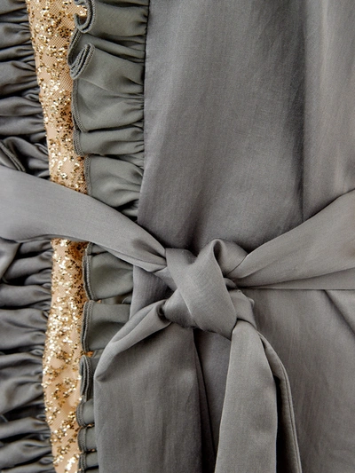Shop Lardini Elegant Silk Ruffled Top For A Sophisticated Women's Look In Grey