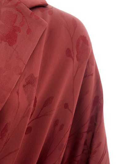 Shop Lardini Red Allover Printed Robe Trench Women's Coat
