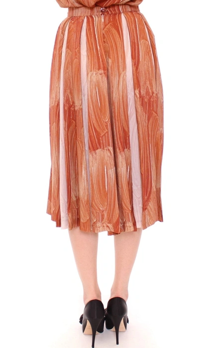 Shop Licia Florio Orange Brown Below-knee Chic Women's Skirt