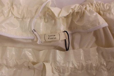 Licia Florio Above-knee Stretch Waist Strap Skirt In White