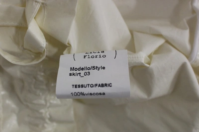 Licia Florio Above-knee Stretch Waist Strap Skirt In White
