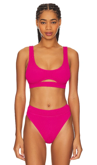 Shop Bond Eye Sasha Bikini Top In Raspberry Recycled