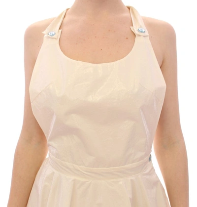 Shop Licia Florio Elegant White Tea Halterneck Women's Dress