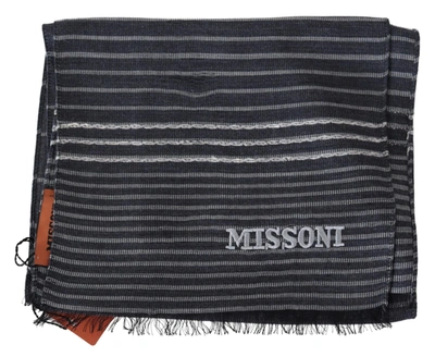 Shop Missoni Elegant Wool-silk Striped Men's Scarf In Multicolor