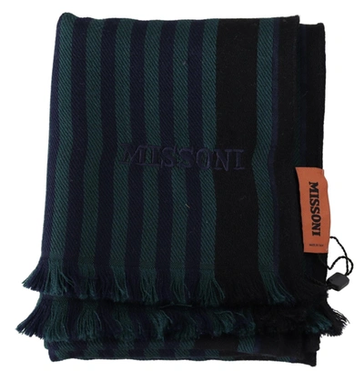 Shop Missoni Elegant Multicolor Wool Scarf With Men's Fringes
