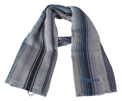 Shop Missoni Elegant Multicolor Wool Scarf With Logo Men's Embroidery