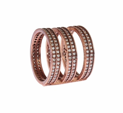 Shop Nialaya Dazzling Pink Gold Plated Cz Crystal Women's Ring