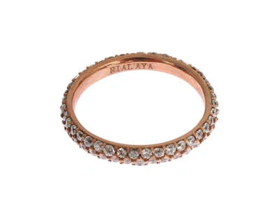 Shop Nialaya Chic Pink Crystal-encrusted Silver Women's Ring